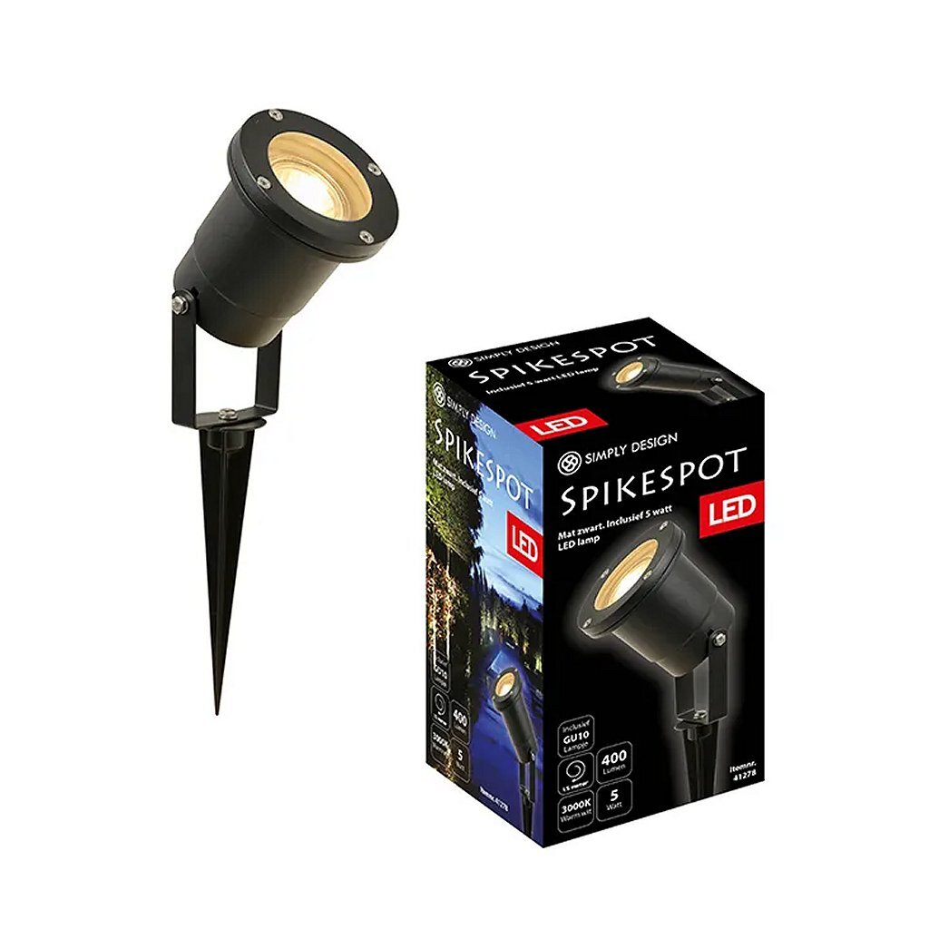 Simply Design LED-Spike-Spot GU10 5 W 3000 K aus schwarzem Metall