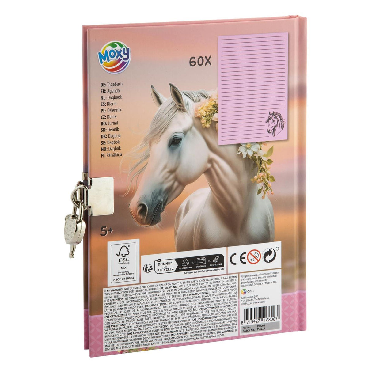Diary with lock A5 horse collection 60 pages