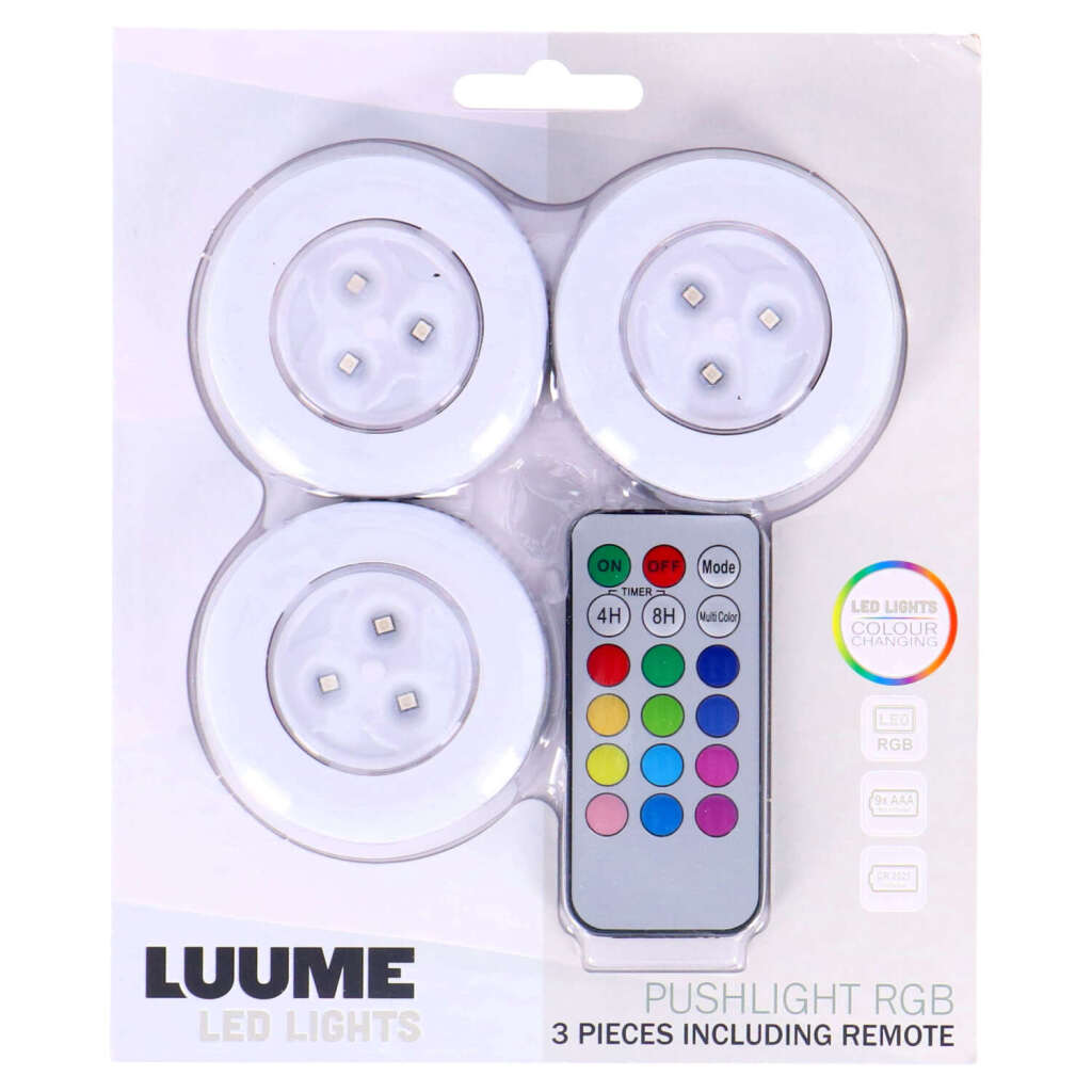 Luume led druklampen zelfklevend 3 stuks