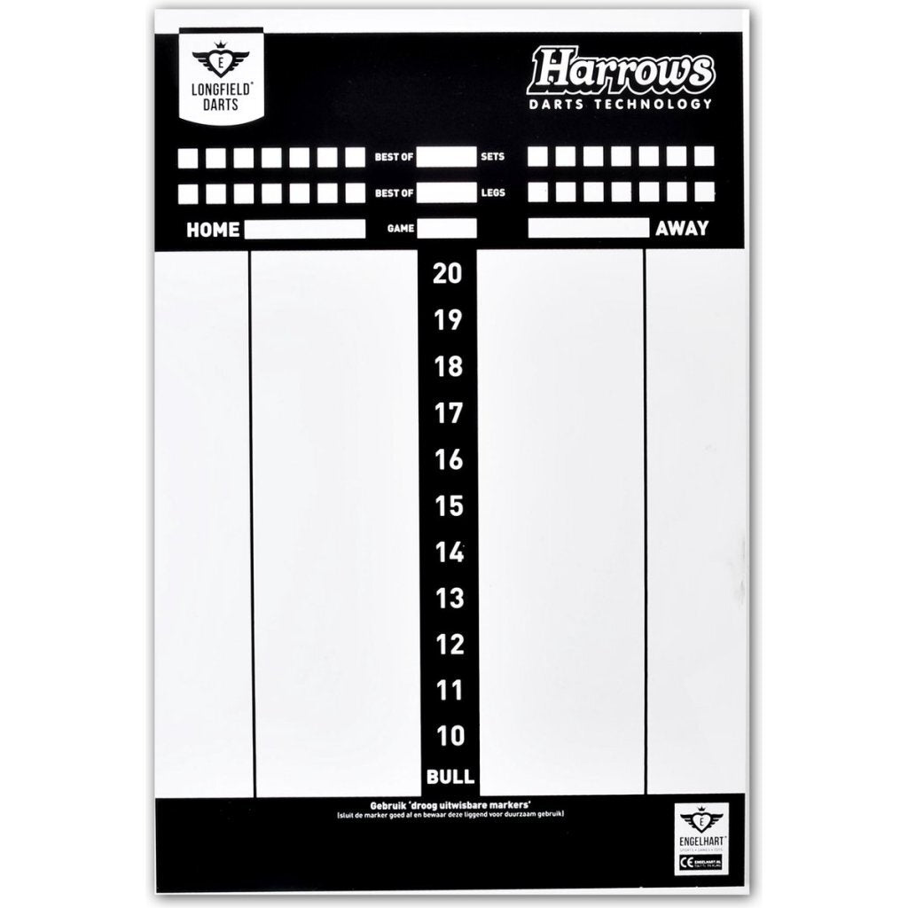 Longfield Games Darts scoreboard with marker, Wisser Game Rules