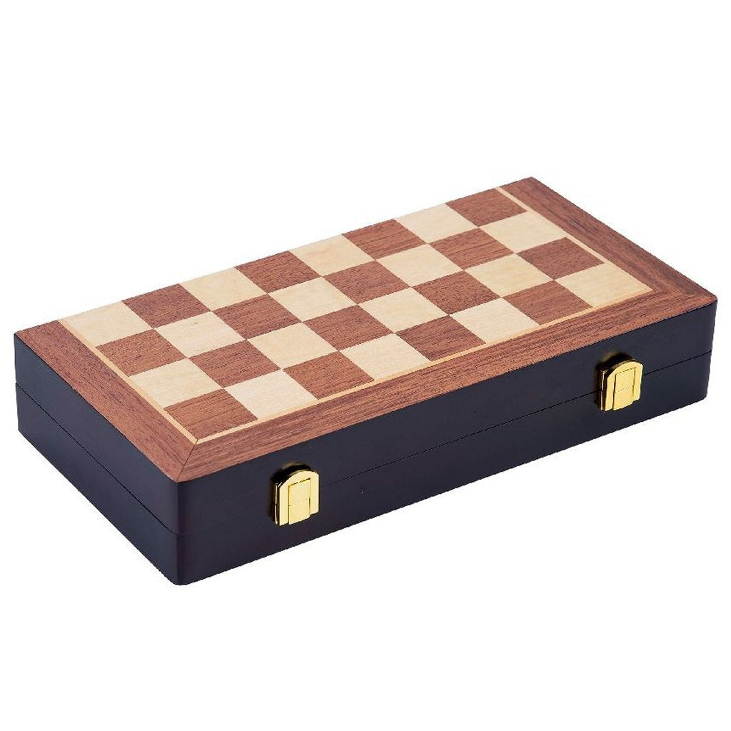 Gioco di scacchi pieghevole di base in legno 38,5x38,5x5,8 cm