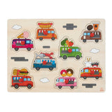 Angel Heart Wooden Button Puzzle Food Trucks 8 Pieces
