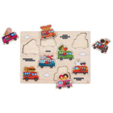 Angel Heart Wooden Button Puzzle Food Trucks 8 Pieces