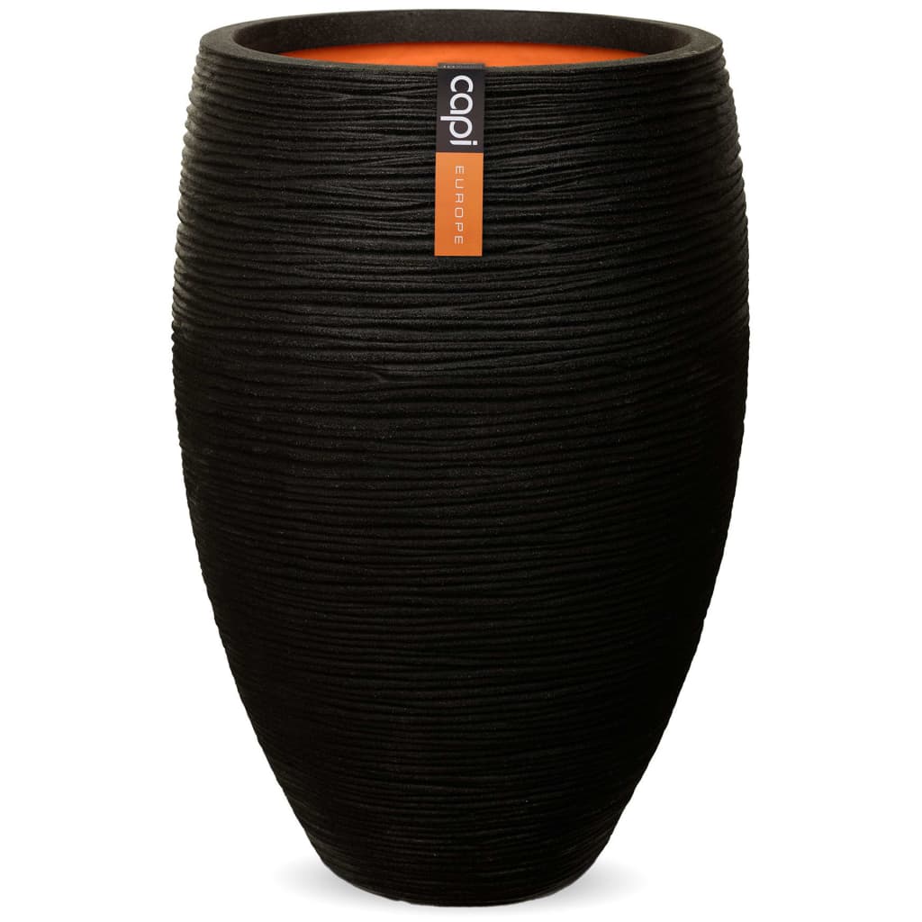 Capi Flowerpot Nature Rib Elegant Deluxe 40x60 cm sort KBLR1131