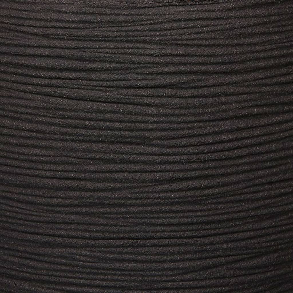 Capi Planter Nature Rib Square 40x40 CM Black KBLR903