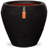 Capi Flowerpot Nature Rib Taps 42x38 cm sort KBLR362