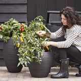 Capi Flowerpot Nature Rib Taps 42x38 cm sort KBLR362