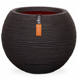 Capi Flowerpot Nature Rib Sfærisk 40x32 cm sort KBLR270