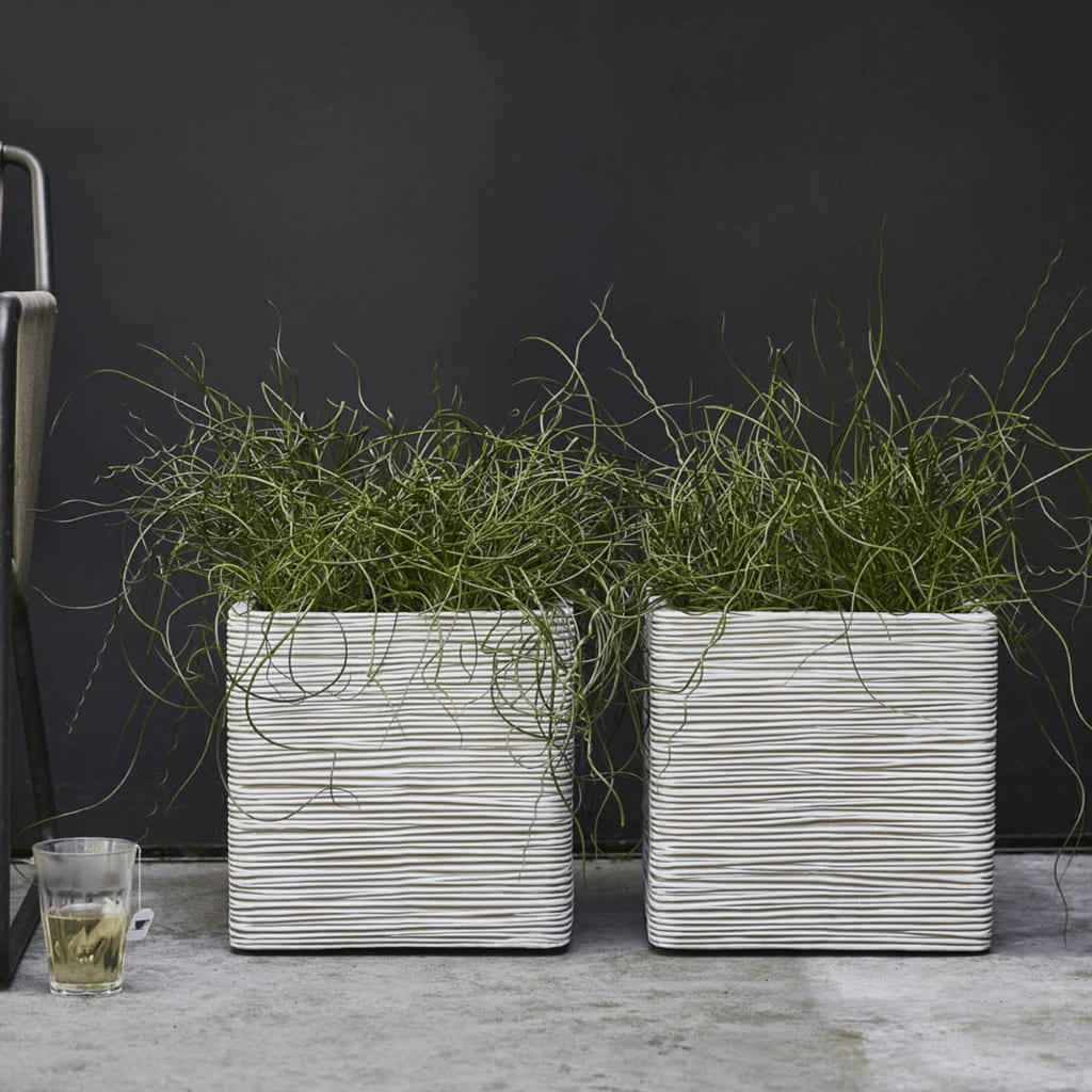 Capi Planter Nature Rib Square 30x30 cm ivory colored Kofi902