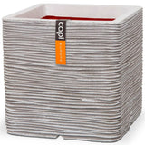 Capi Planter Nature Rib Square 40x40 cm Slonokoščena kofi903