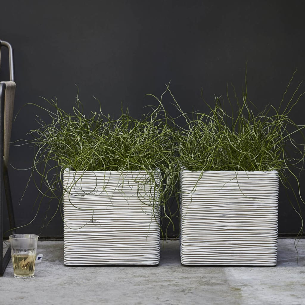 Capi Planter Nature Rib Square 40x40 cm Slonokoščena kofi903