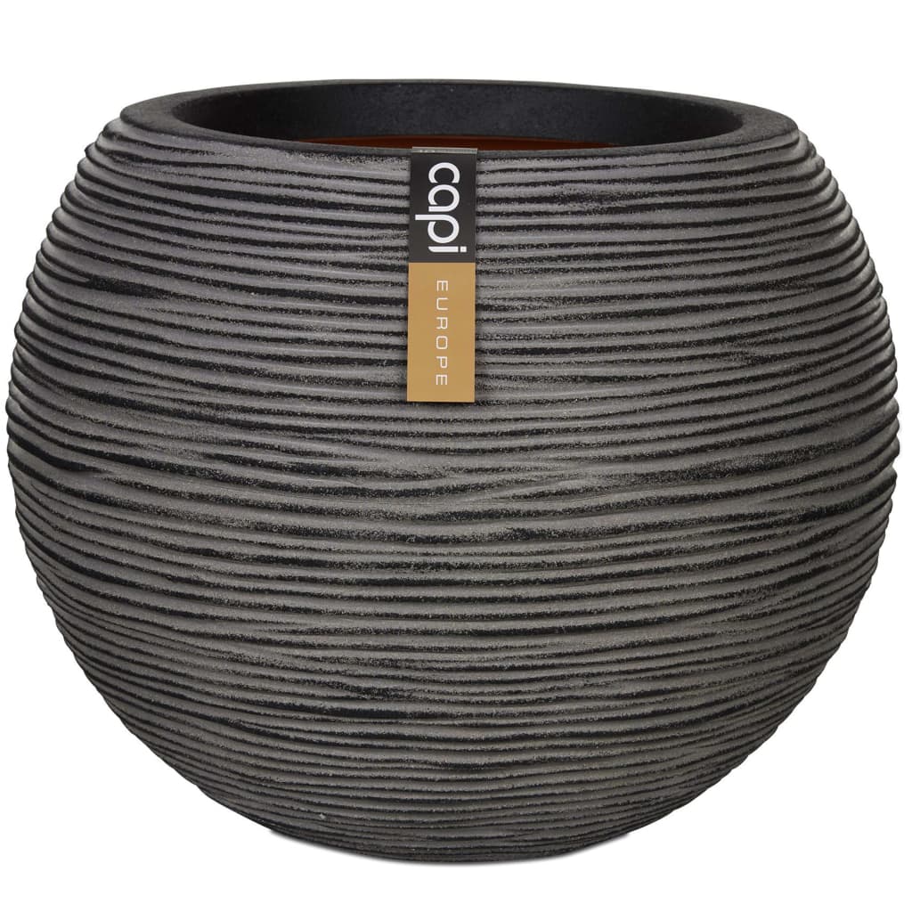 Capi flowerpot Nature Rib spherical 40x32 cm anthracite kofz270