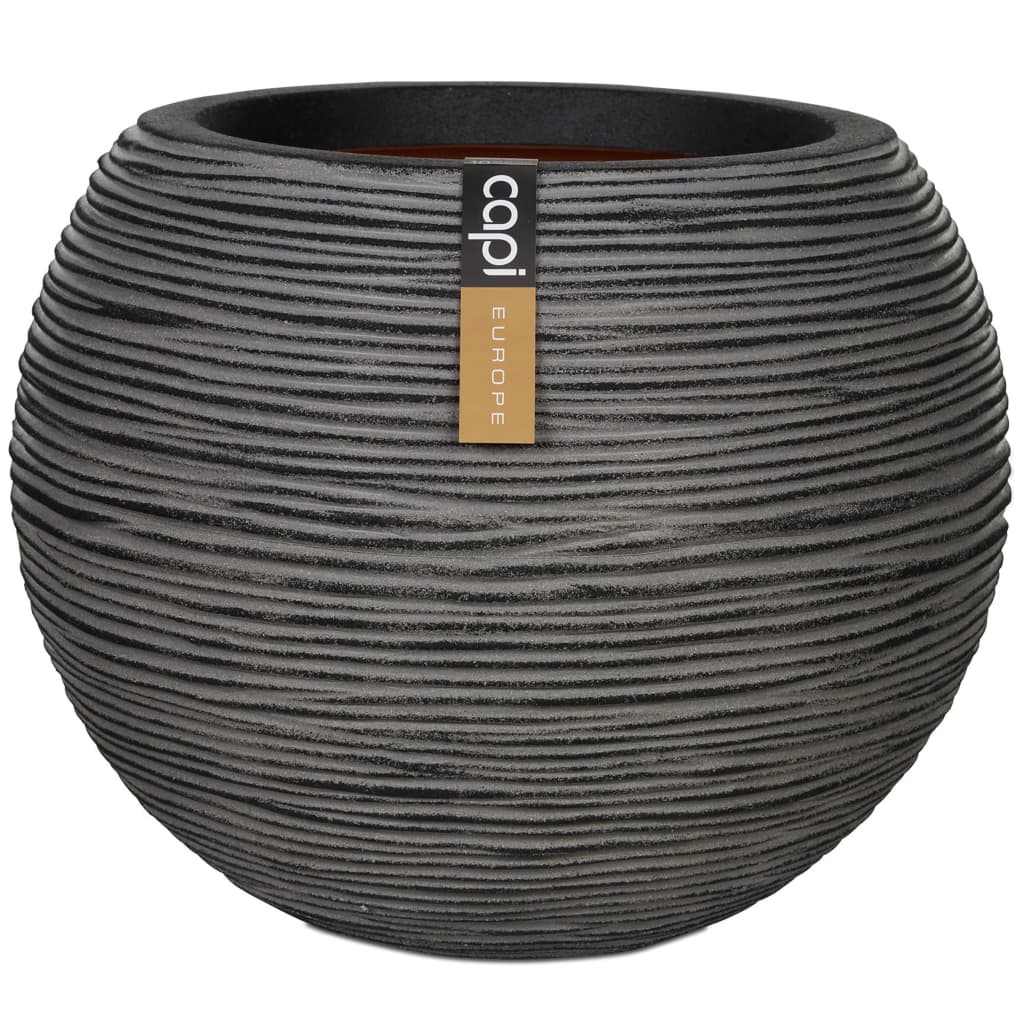 Capi Flowerpot Nature Rib Sfärisk 62x48 cm Anthracite Kofz271
