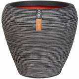 Capi Flowerpot Nature Rib Taps 42x38 cm Anthracite kofz362