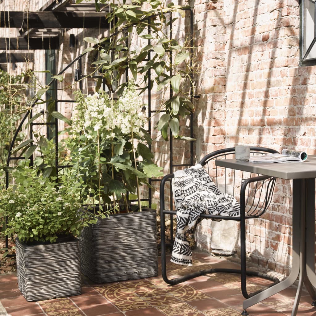 Capi Planter Nature Rib Square 30x30 cm Anthracite KofZ902