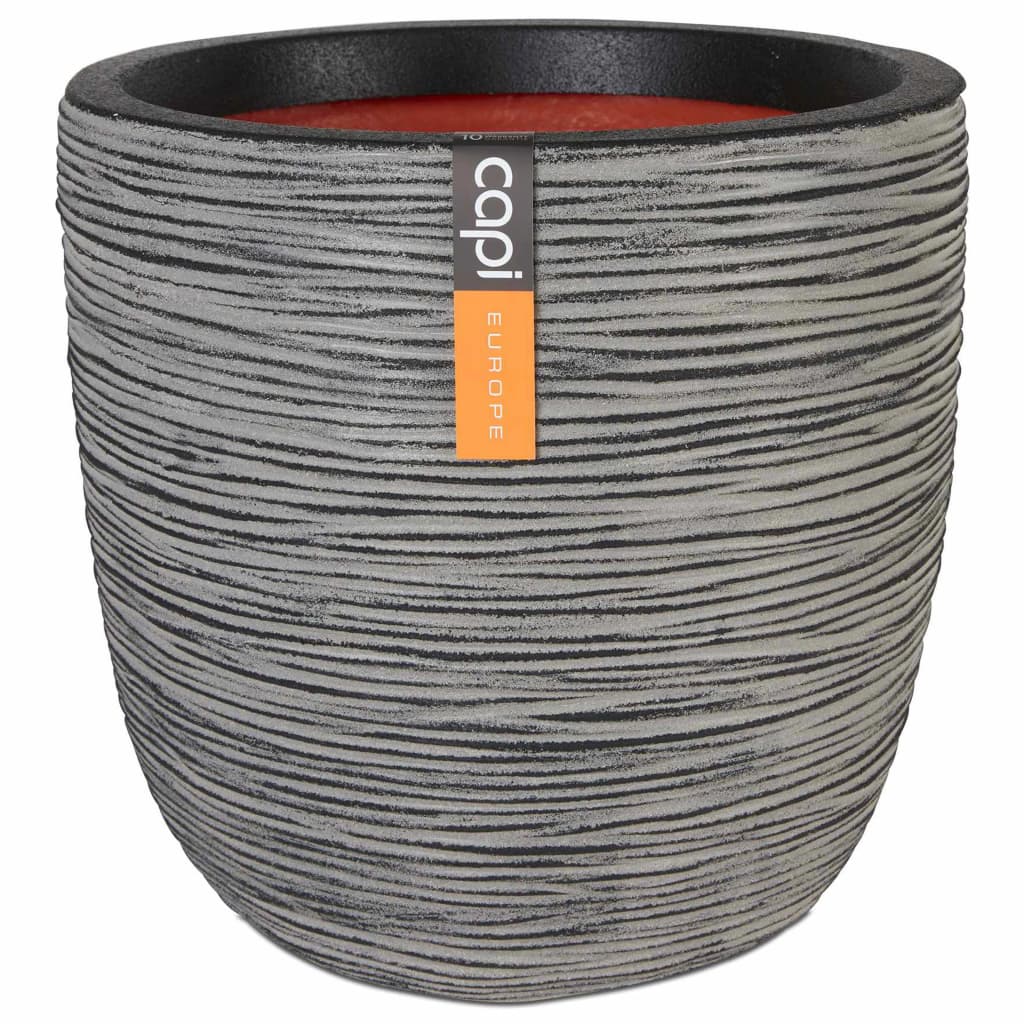 Capi Flowerpot Nature Rib 35x34 cm Anthracite kofz932