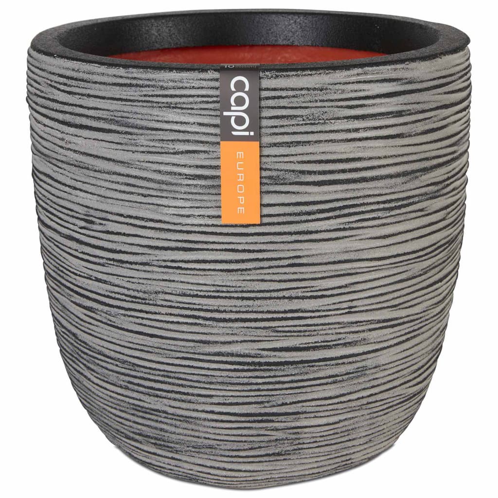 Capi Flowerpot Nature Rib 43x41 cm Anthracite kofz933