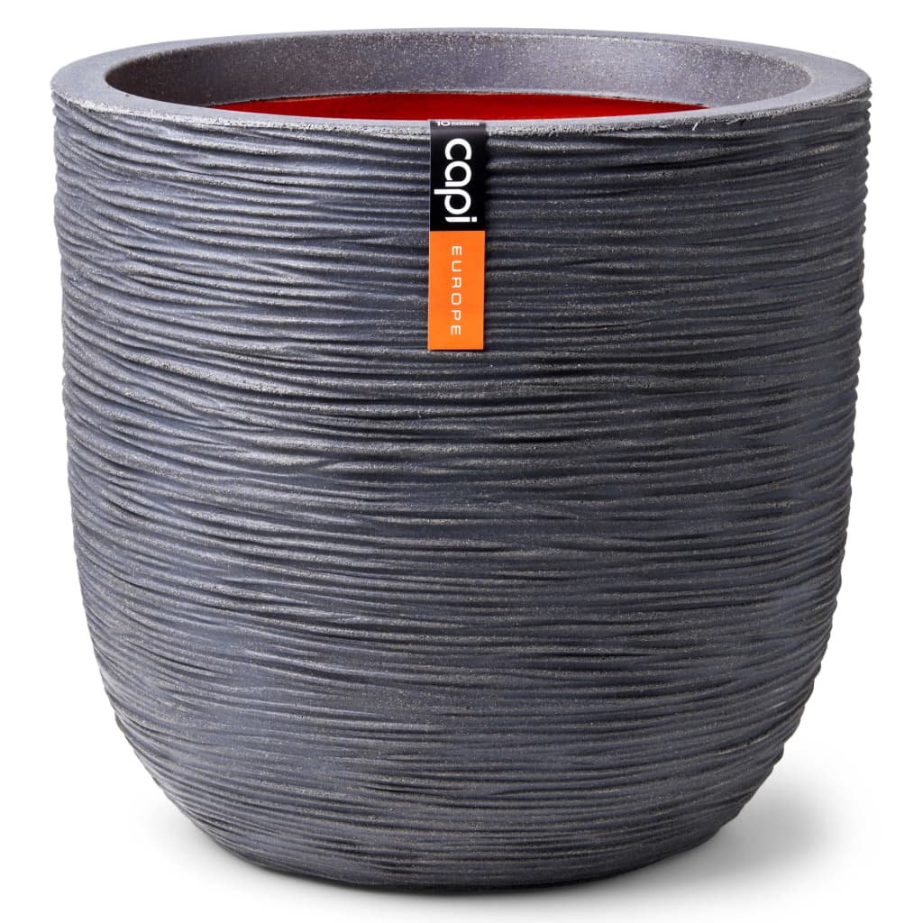 Capi Capi Planter Nature Rib 43x41 cm temno siva