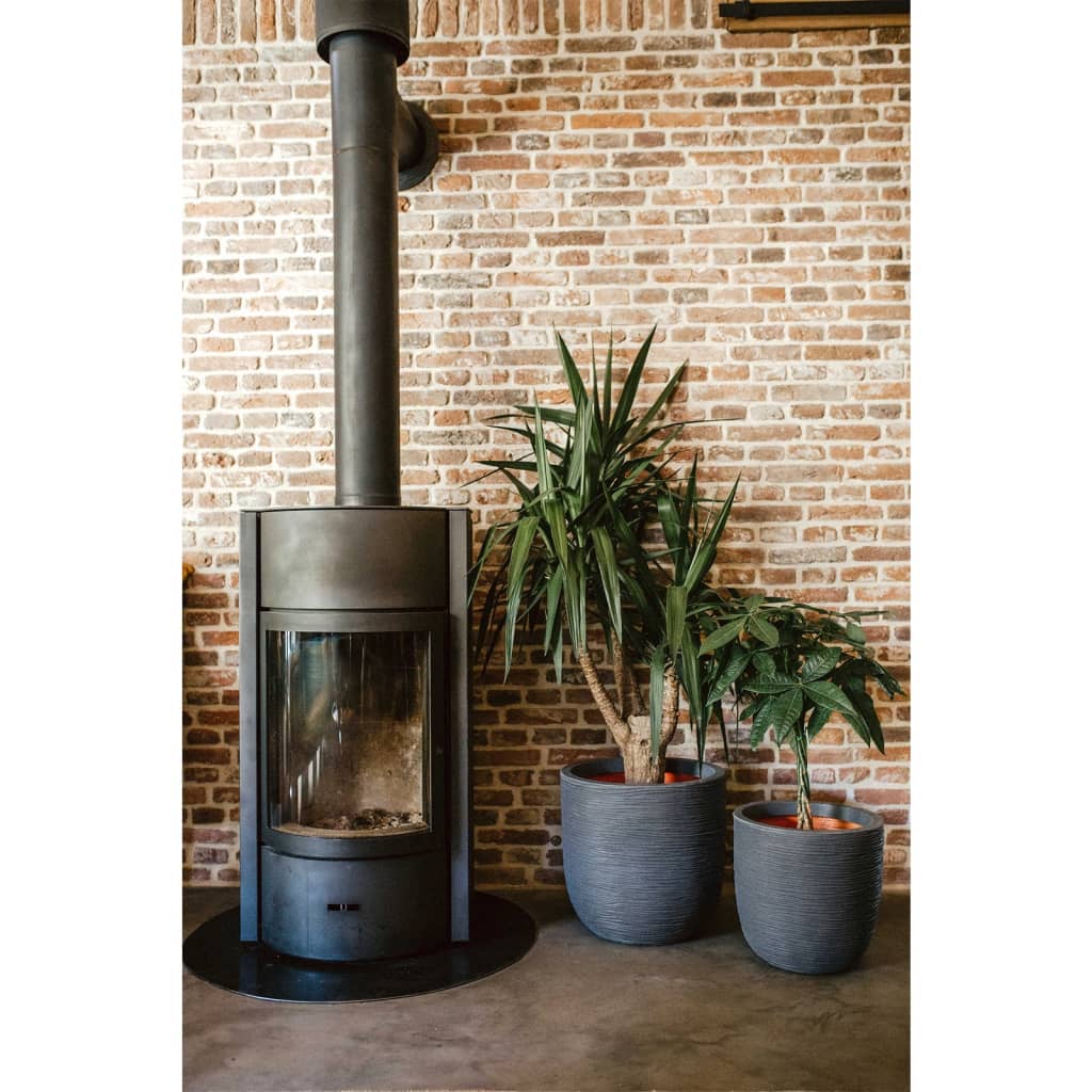 Capi Capi Planter Nature Rib 43x41 cm temno siva
