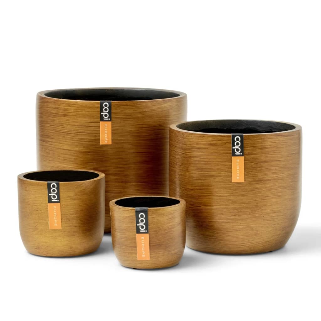 Capi 4-teiliger Blumentopf Set Lux Retro Goldfarbe
