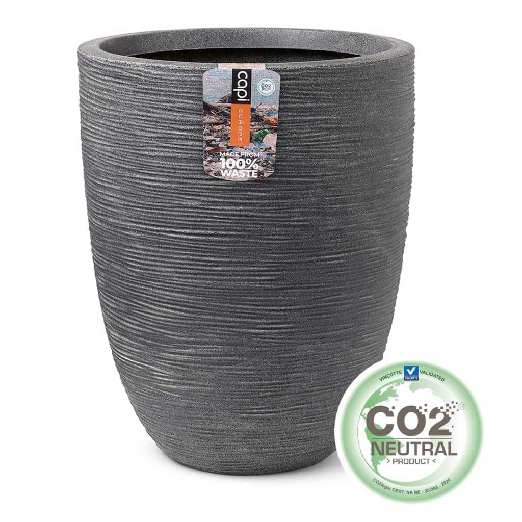 Capi Capi Planter Wash Rib Low Elegant 34x46 cm Gray
