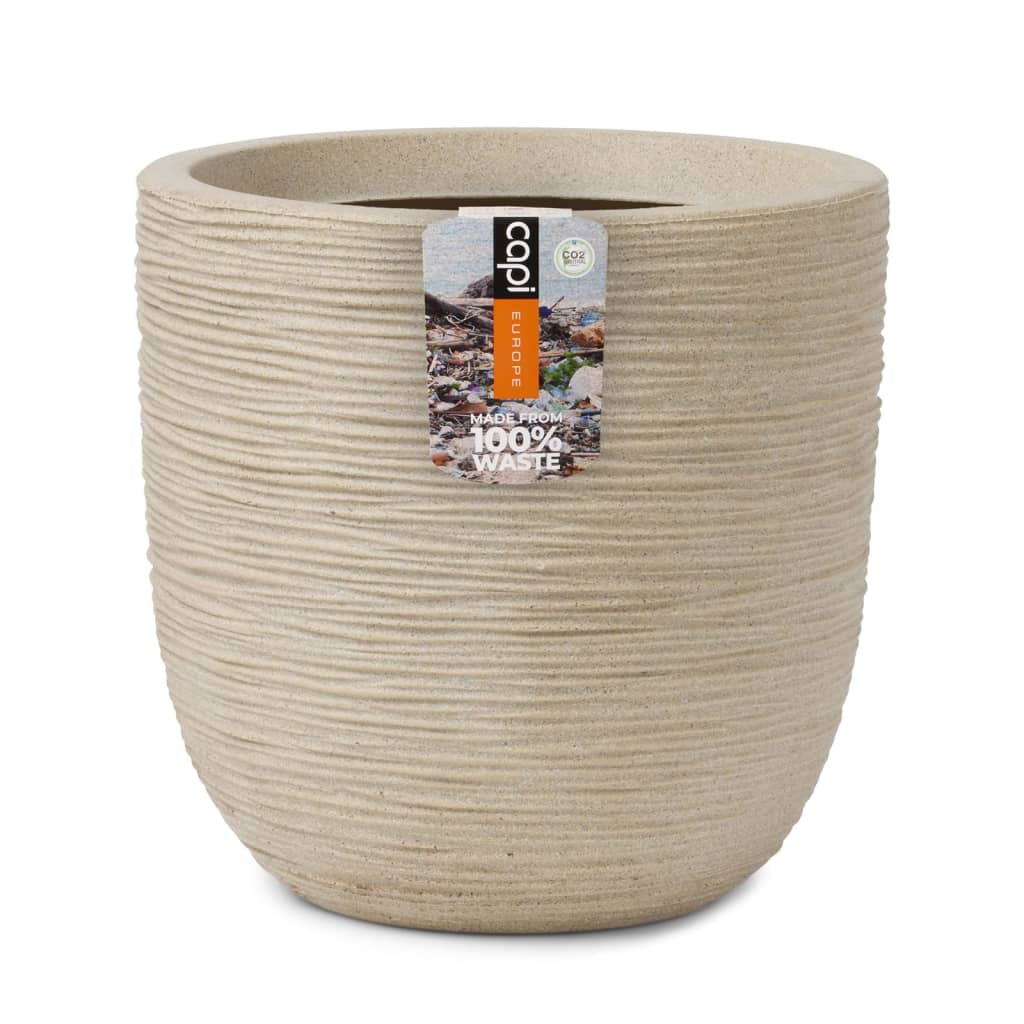 Capi Flowerpot Waste Rib 35x34 cm Terrazzo Beige