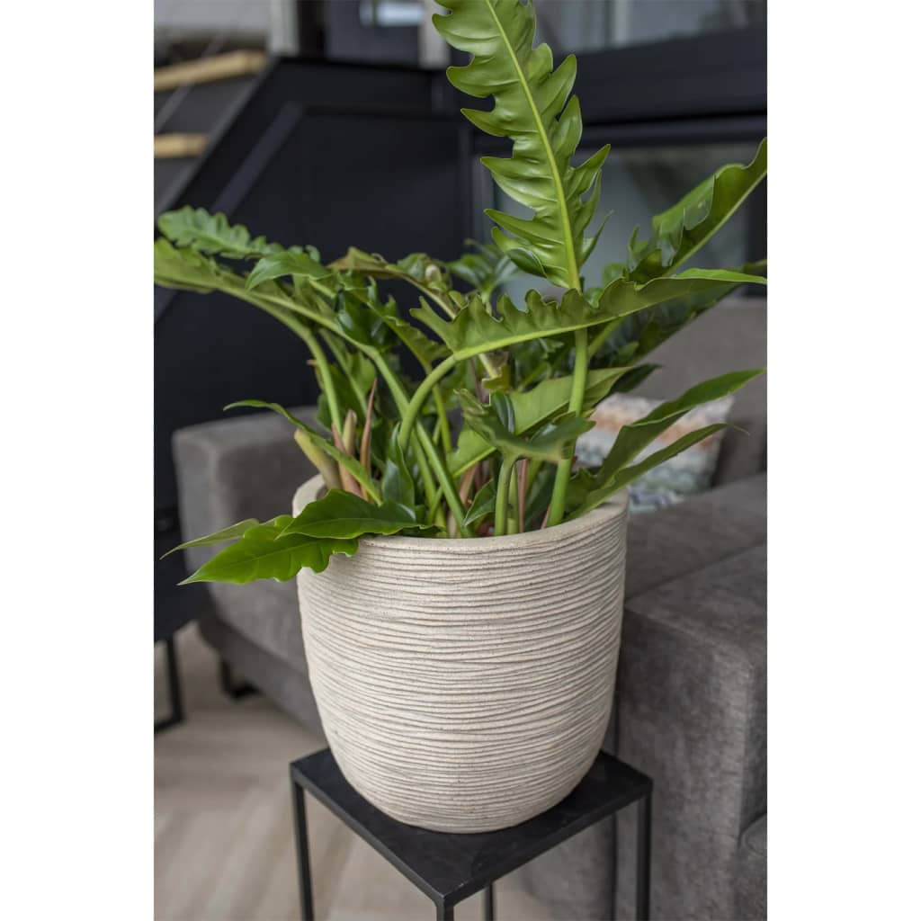 Capi Flowerpot Waste Rib 35x34 cm Terrazzo Beige