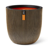 Capi Planter Groove 43x41 cm črno in zlato obarvano