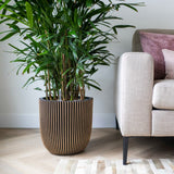 Capi Planter Groove 43x41 cm črno in zlato obarvano