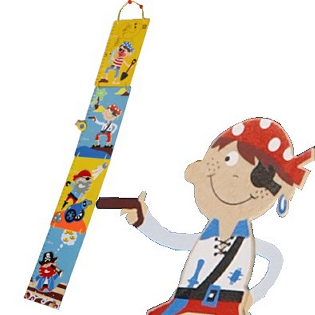 Simplemente para el medidor de crecimiento de los piratas de madera para niños