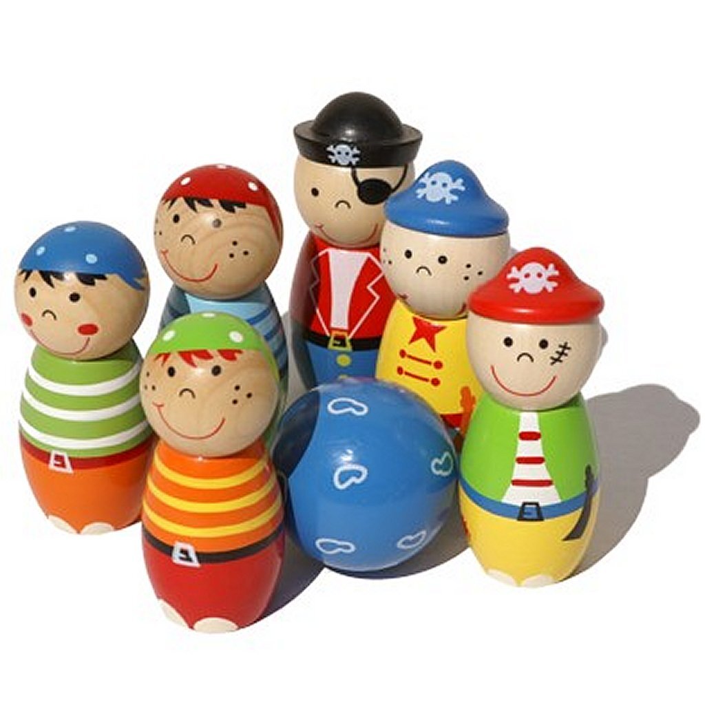 Simplemente para niños 22107 Piratas de juego de cono de madera