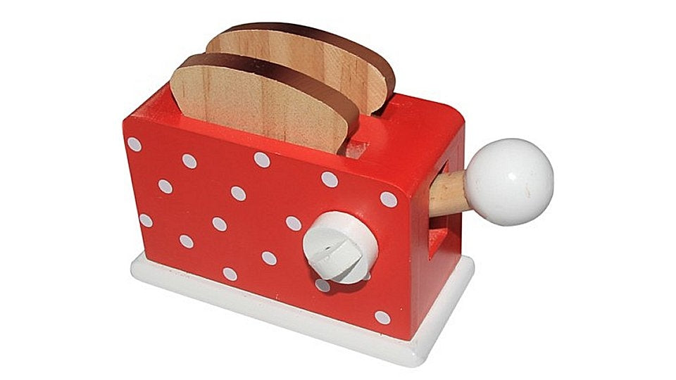 Simplemente para niños tostador de madera + pan rojo