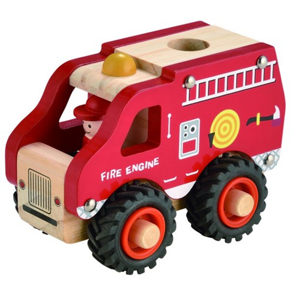 Simplemente para un camión de bomberos de madera para niños