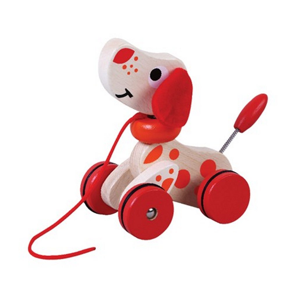 Simplemente para niños tensión de madera cachorro rojo blanco