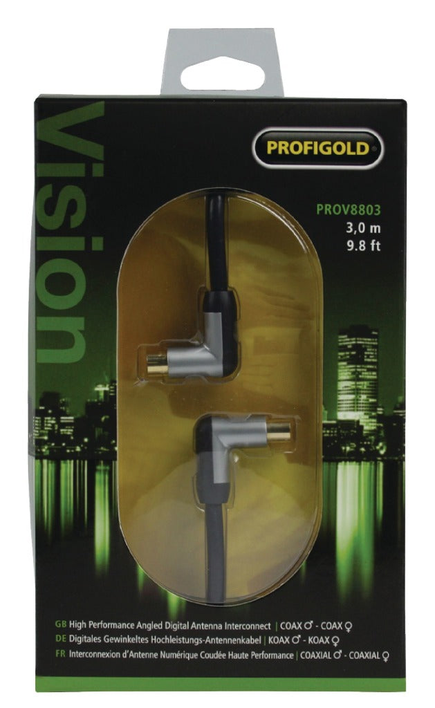 Profigold Profigold Prov8803 koaxiální kabel samec na ženě na sdílení 3,00 m černé