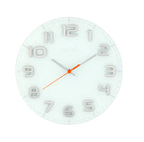 NEXTIME NE-8817WI WALL Clock Slide. 30 x 3,5 cm, Glas, weiß, 'edelrunde'