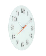 NEXTIME NE-8817WI WALL Clock Slide. 30 x 3,5 cm, Glas, weiß, 'edelrunde'