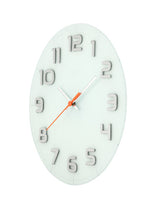 NEXTIME NE-8817WI WALL Clock Slide. 30 x 3,5 cm, Glas, weiß, 'edelrunde'