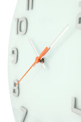 NEXTIME NE-8817WI WALL Clock Slide. 30 x 3,5 cm, Glas, weiß, 'edelrunde'