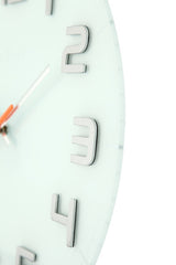 NEXTIME NE-8817WI WALL Clock Slide. 30 x 3,5 cm, Glas, weiß, 'edelrunde'