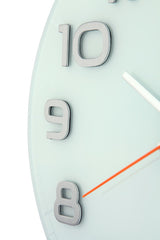 NEXTIME NE-8817WI WALL Clock Slide. 30 x 3,5 cm, Glas, weiß, 'edelrunde'
