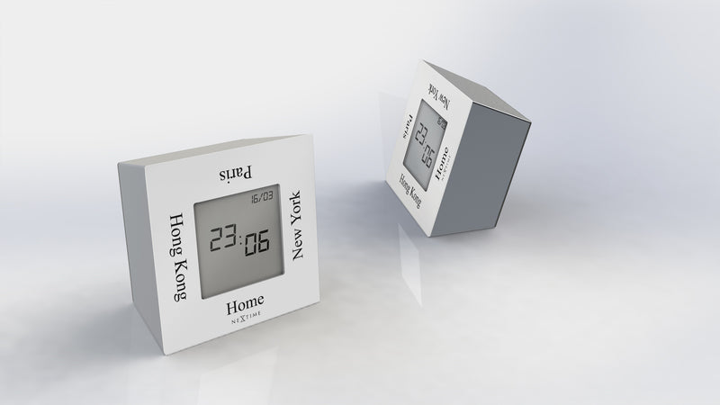 Nextime ne-5190wi alarm clock 7.4x4x7.4cm metal, white, 'turn4time'