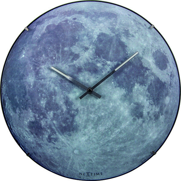 NextIme NE-3164 Slide Wall Clock. 35 cm, ball ze skla, 'Blue Moon Dome'