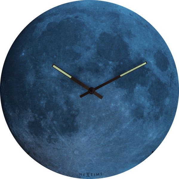 NextIme NE-3164 Slide Wall Clock. 35 cm, ball ze skla, 'Blue Moon Dome'
