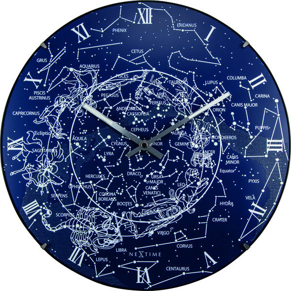 Nexttime ne-3165 wall clock dia. 35 cm, convex glass, 'milky way dome'