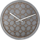 NEXIME NE-3212BR Slide per orologio da parete. 39,5 cm, legno di polyresina, grigio