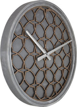 NEXIME NE-3212BR Slide per orologio da parete. 39,5 cm, legno di polyresina, grigio