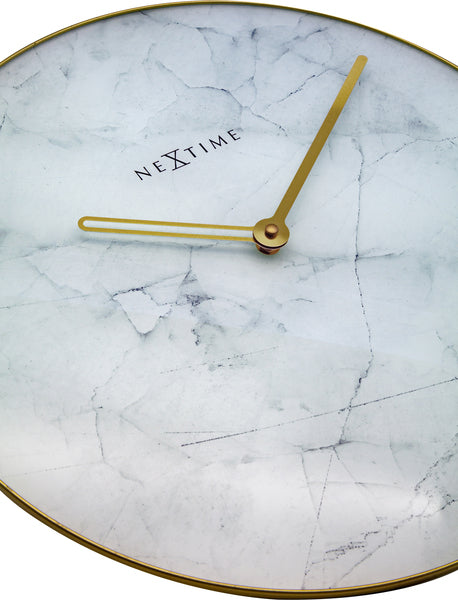 Nextime NE-8189WI Reloj de pared mármol Ø 40 cm blanco