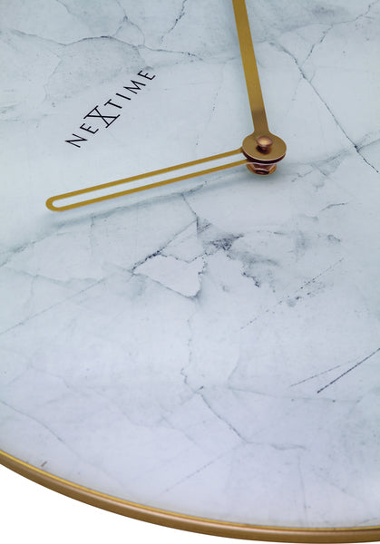Nextime NE-8189WI Reloj de pared mármol Ø 40 cm blanco