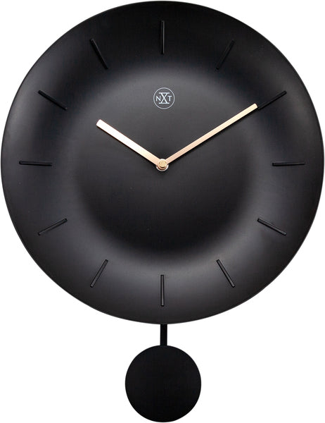 NXIME NX-7339WW Reloj de pared NXT Bowl Ø 30 cm Negro